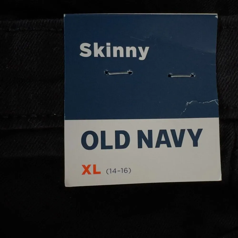 New Old Navy Wow Skinny Pull-On Black Jeans Girls Size 14-16 XL
